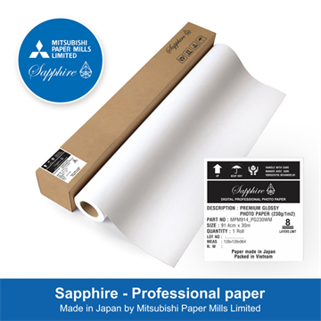 Sapphire Premium Glossy Photo Paper 91.4cm x 30m - MPM914_PG230WM
