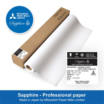 Sapphire Premium Glossy Photo Paper 76.2cm x 30m - MPM762_PG230WM